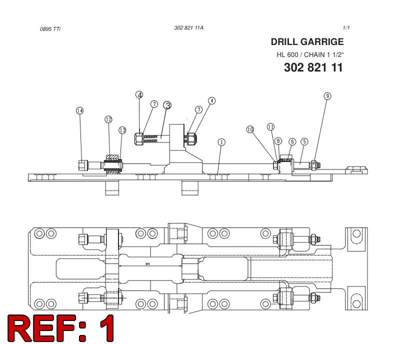30373648 303 736 48 DRILL CARRIAGE - Sandvik Technical Drawing