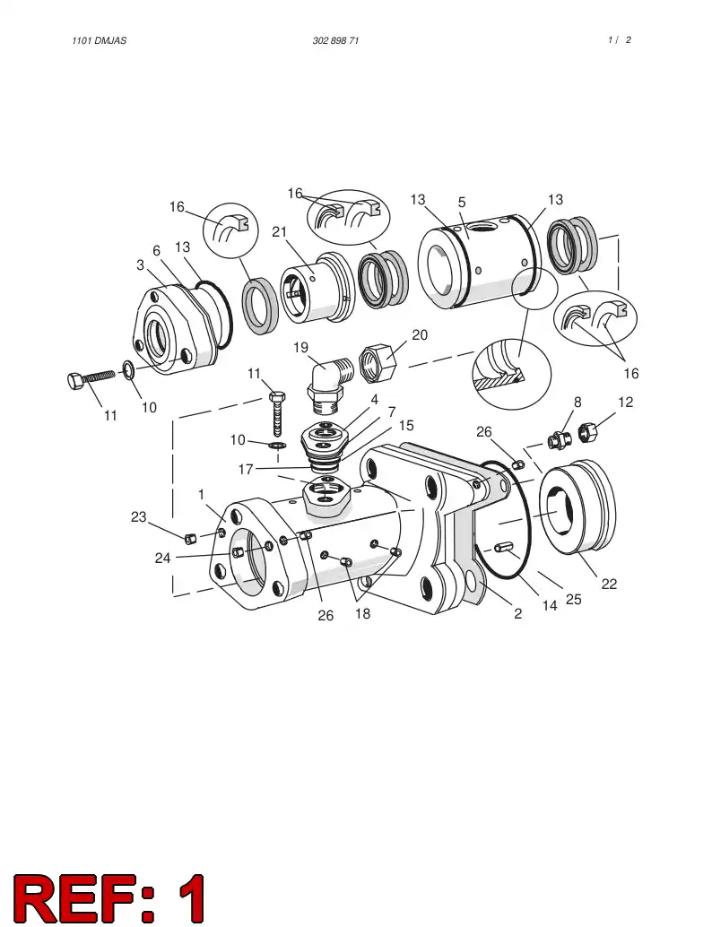 30378698 303 786 98 Flushing device assembly - Sandvik Technical Drawing