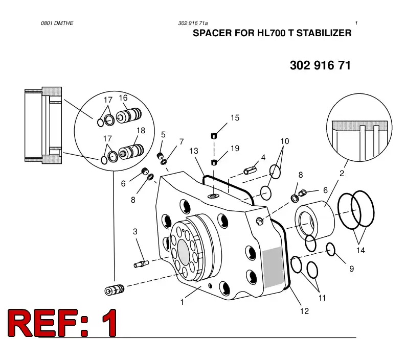 30378848 303 788 48 SPACER, MOVING PIN - Sandvik Technical Drawing