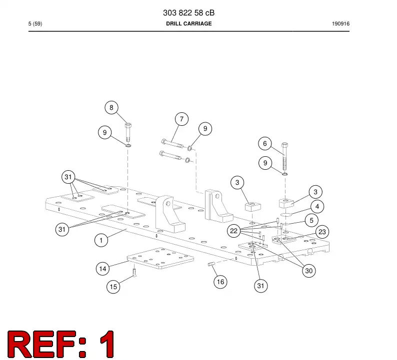 30382008c 303 820 08c Carriage - Sandvik Technical Drawing