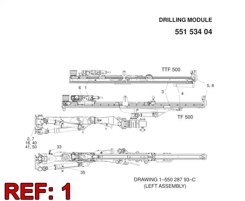 30385021 303 850 21 ROCK DRILL - Sandvik Technical Drawing
