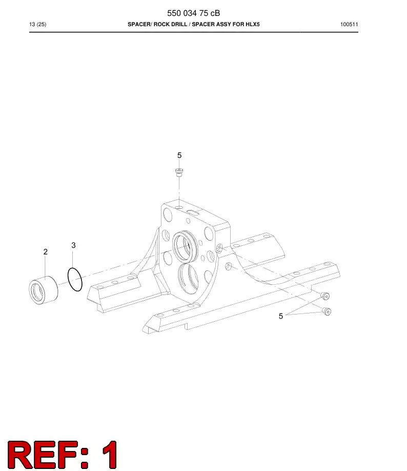 30385308b 303 853 08b Spacer/ Rock Drill - Sandvik Technical Drawing
