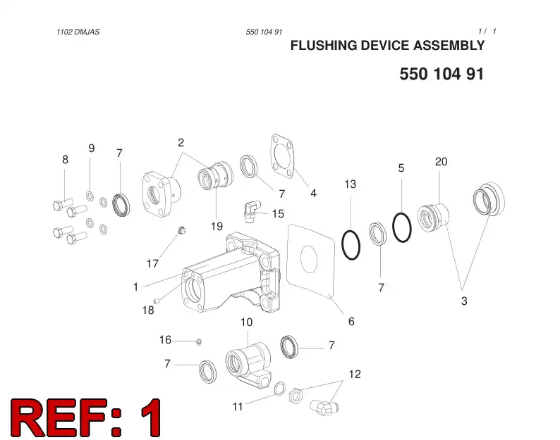 30386448 303 864 48 BODY, FLUSHING DEVICE - Sandvik Technical Drawing