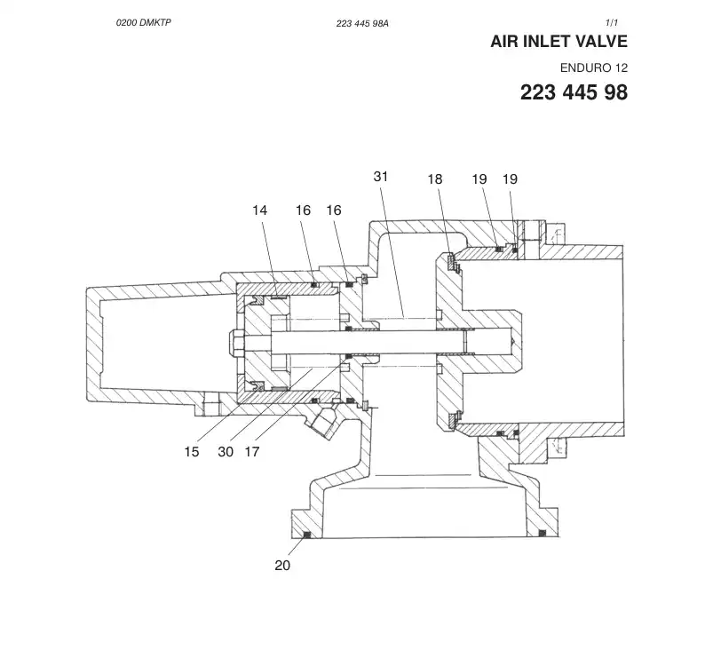 30839638 308 396 38 SEAL KIT - Sandvik Technical Drawing