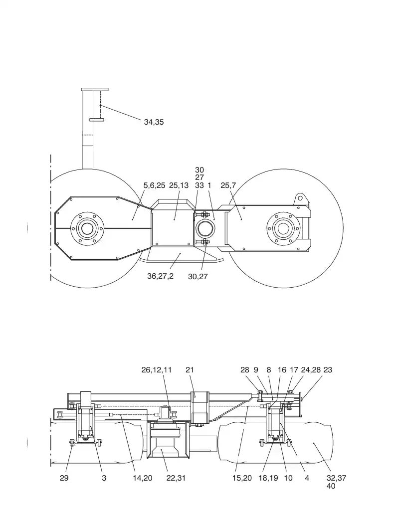 311001081 311 001 081 OSCILLATION FRAME ASSY, LEFT - Sandvik Technical Drawing