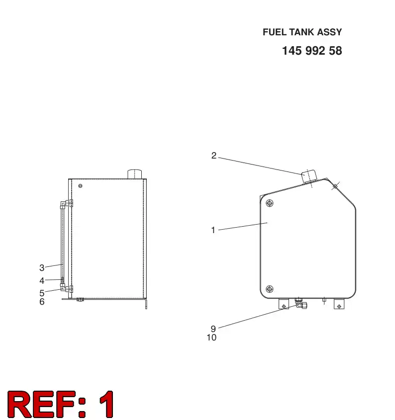 31100358 311 003 58 FUEL TANK - Sandvik Technical Drawing