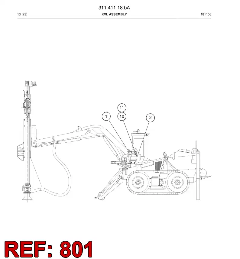 31141098b 311 410 98b PNEUMATIC CIRCUIT DIAGRAM - Sandvik Technical Drawing