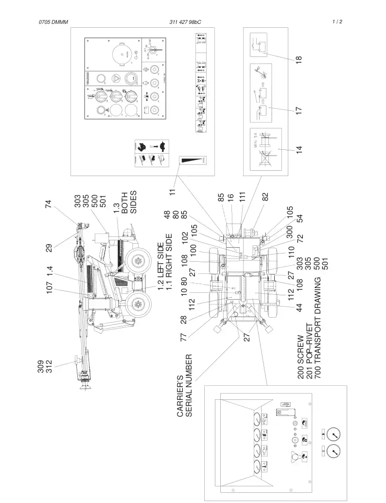31142798bC 311 427 98bC STICKER / SYMBOL ASSY - Sandvik Technical Drawing