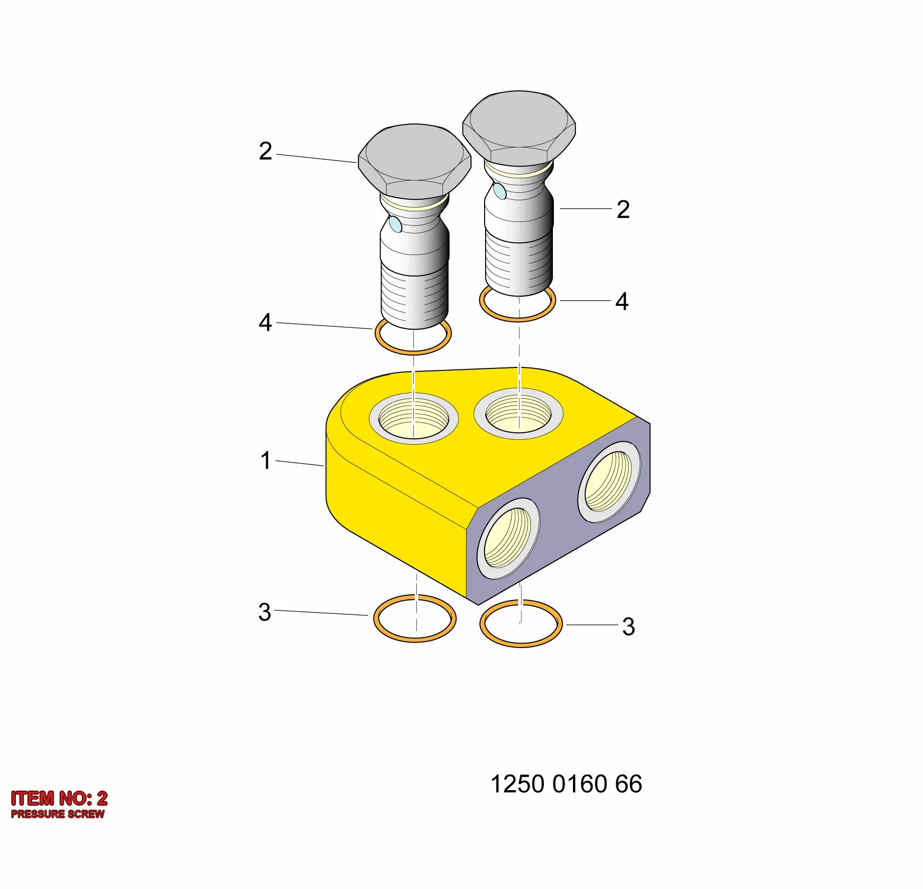 3115 2888 00 – PRESSURE SCREW - Technical Drawing