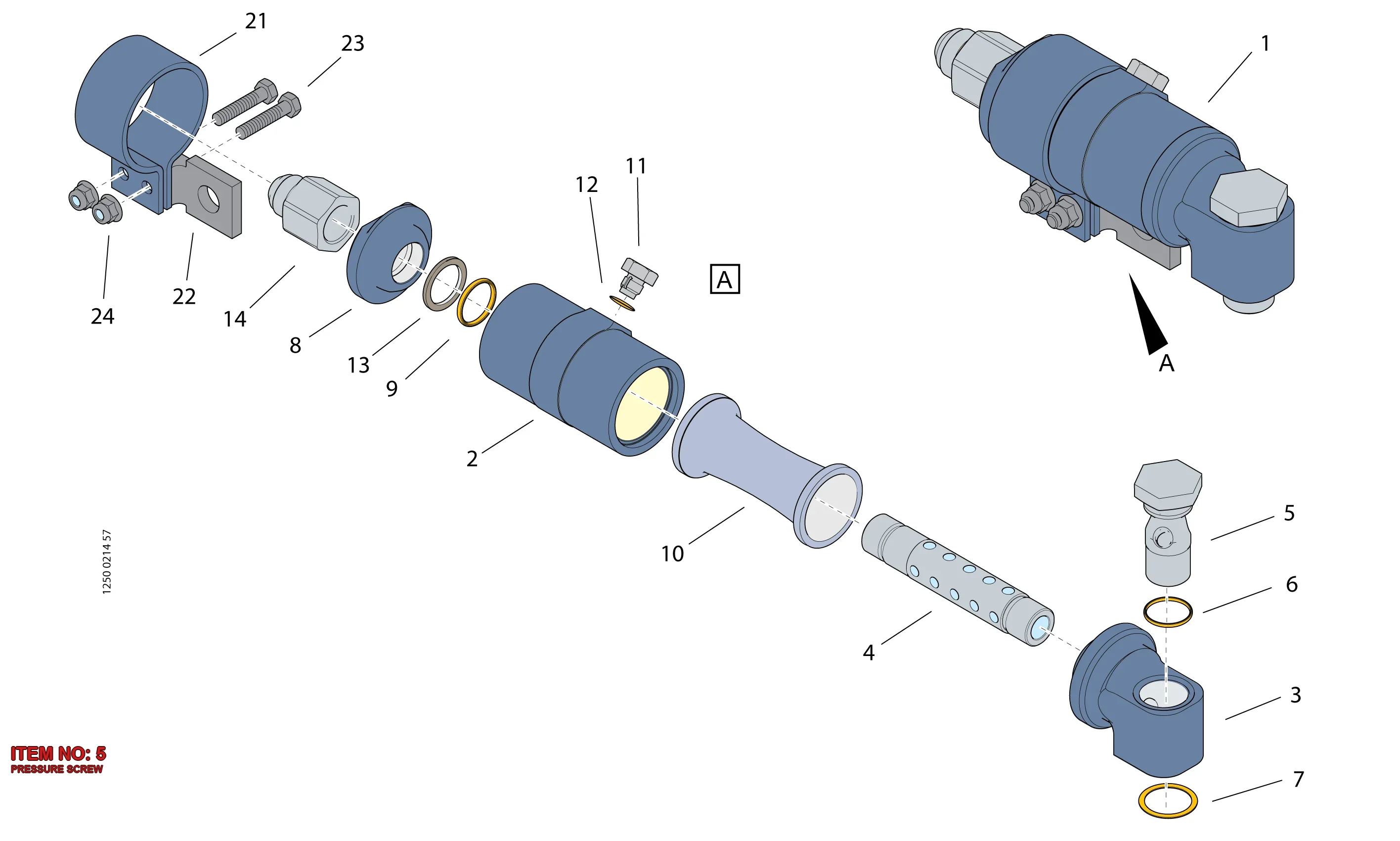 3115 2889 00 – PRESSURE SCREW - Technical Drawing