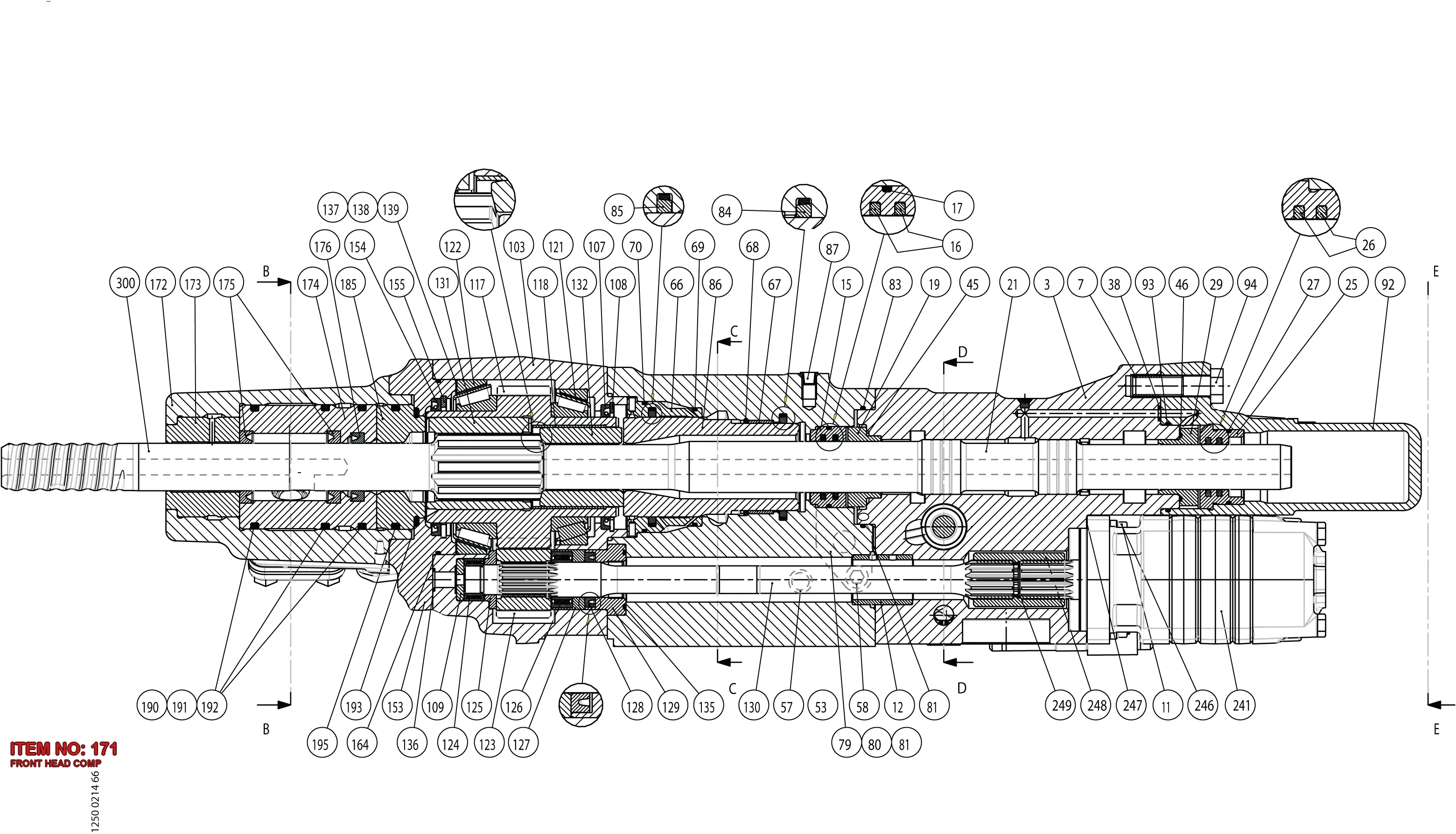 3115 2950 85 FRONT HEAD COMP - Technical Drawing