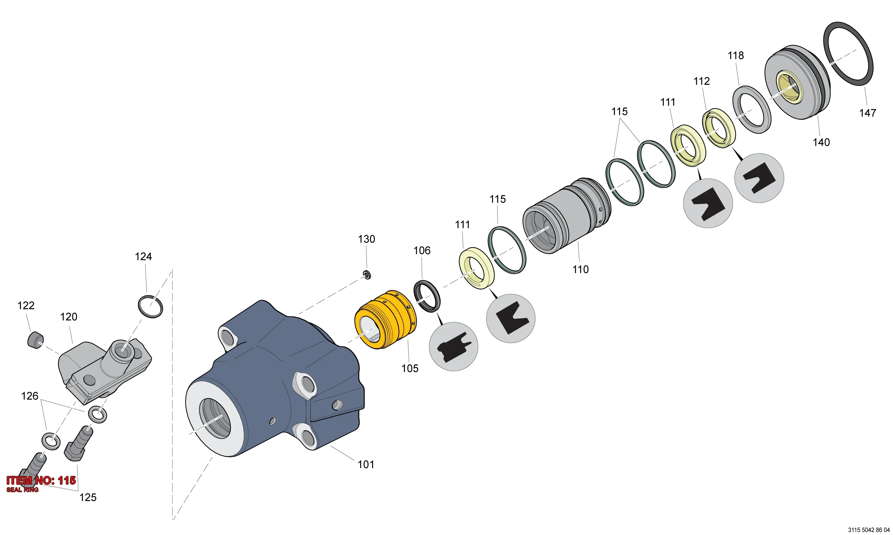 3115 3289 17 SEAL RING - Technical Drawing