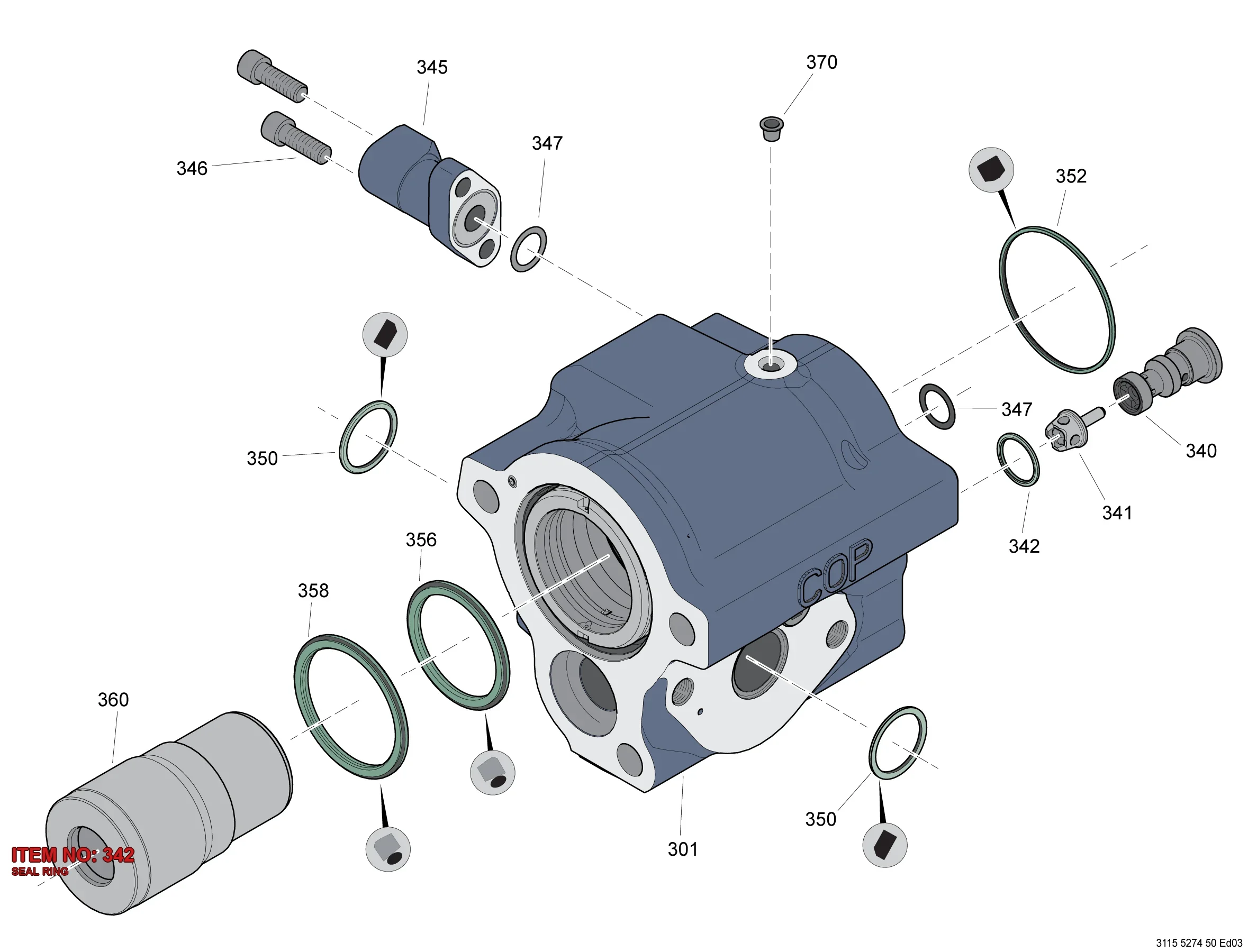 3115 3290 18 SEAL RING - Technical Drawing