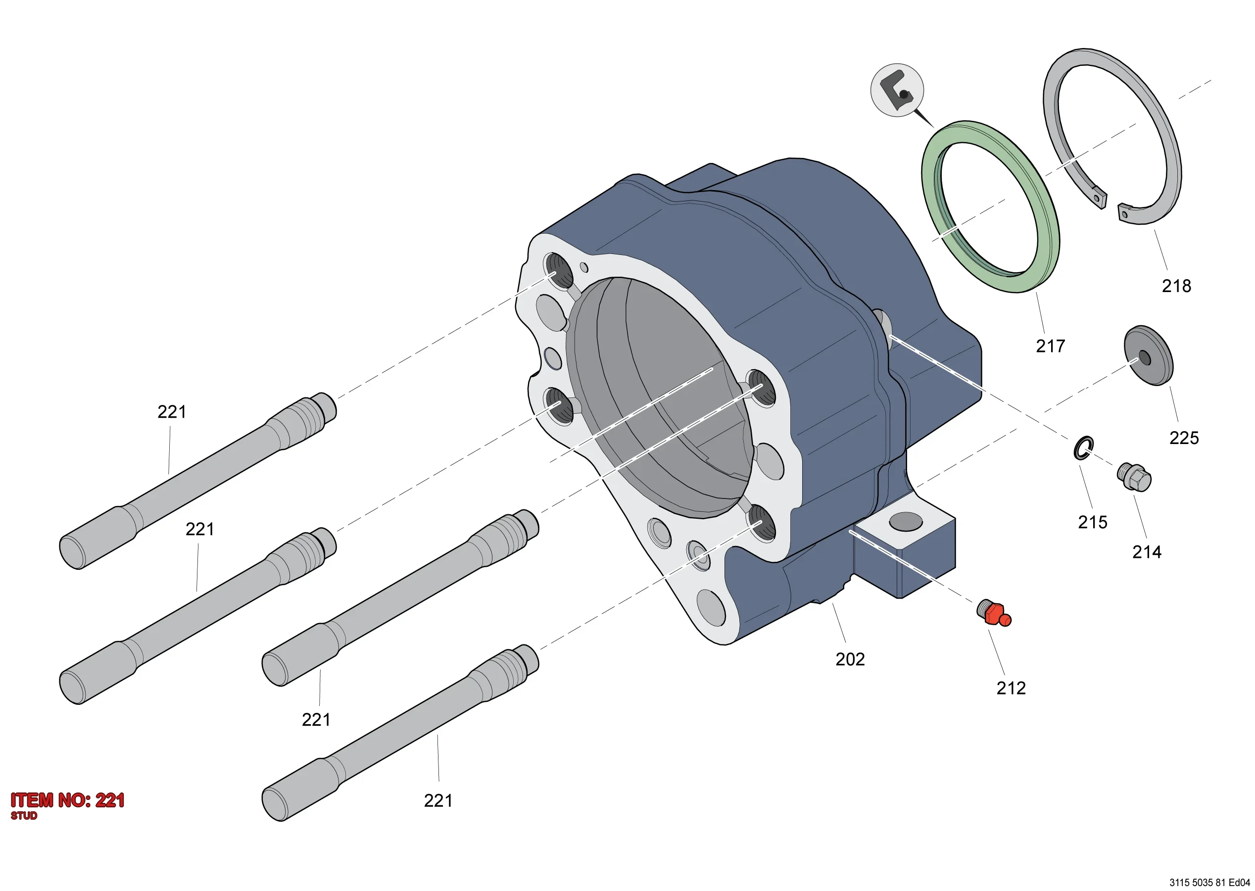 3115 3613 00 STUD - Technical Drawing