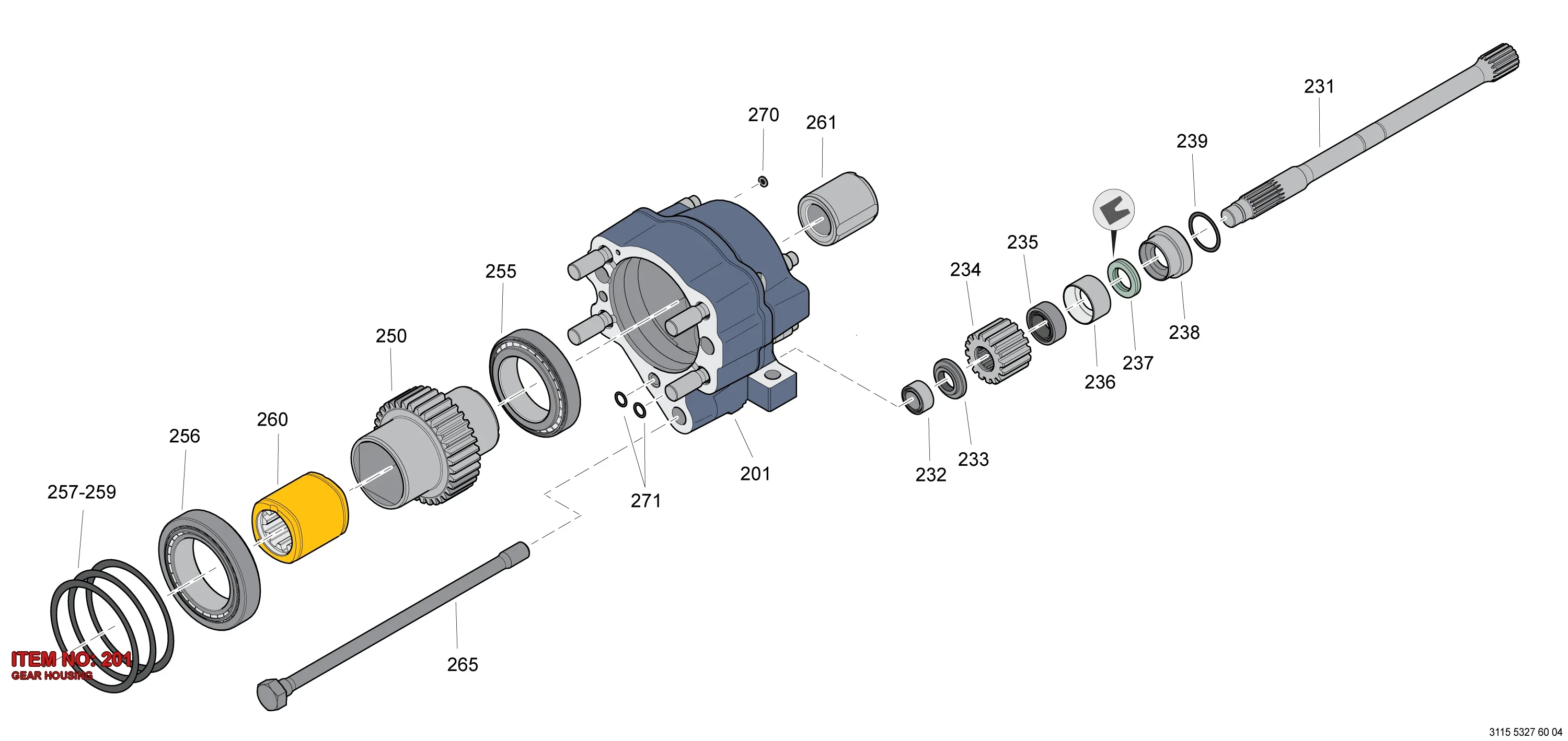 3115 5035 81 GEAR HOUSING - Technical Drawing