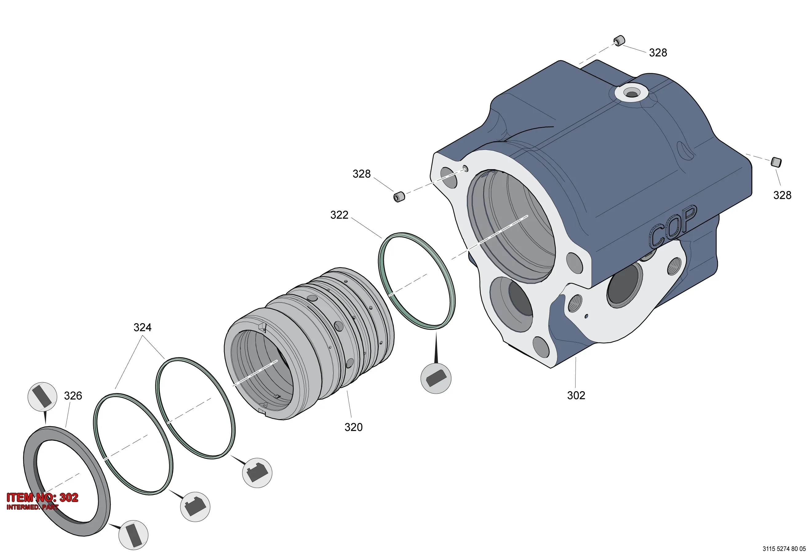 3115 5274 22 INTERMED. PART - Technical Drawing