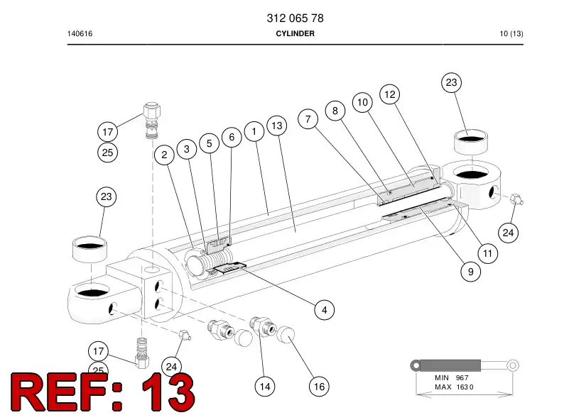 31206988 312 069 88 PISTONVARSI D=50 - Sandvik Technical Drawing