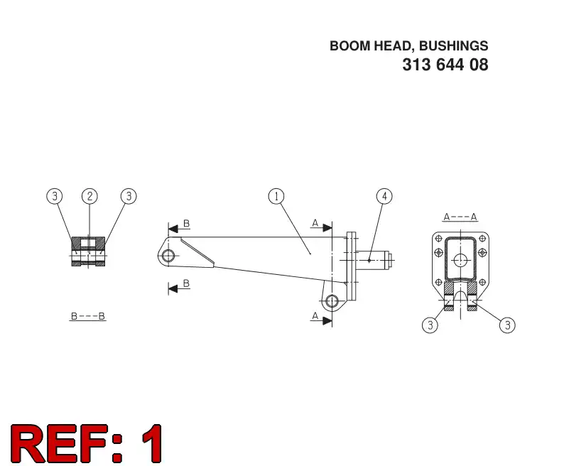 31230218 312 302 18 BOOM HEAD - Sandvik Technical Drawing