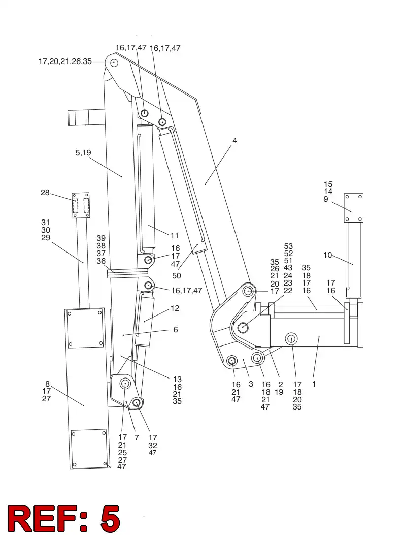 31231508 312 315 08 BOOM HEAD - Sandvik Technical Drawing