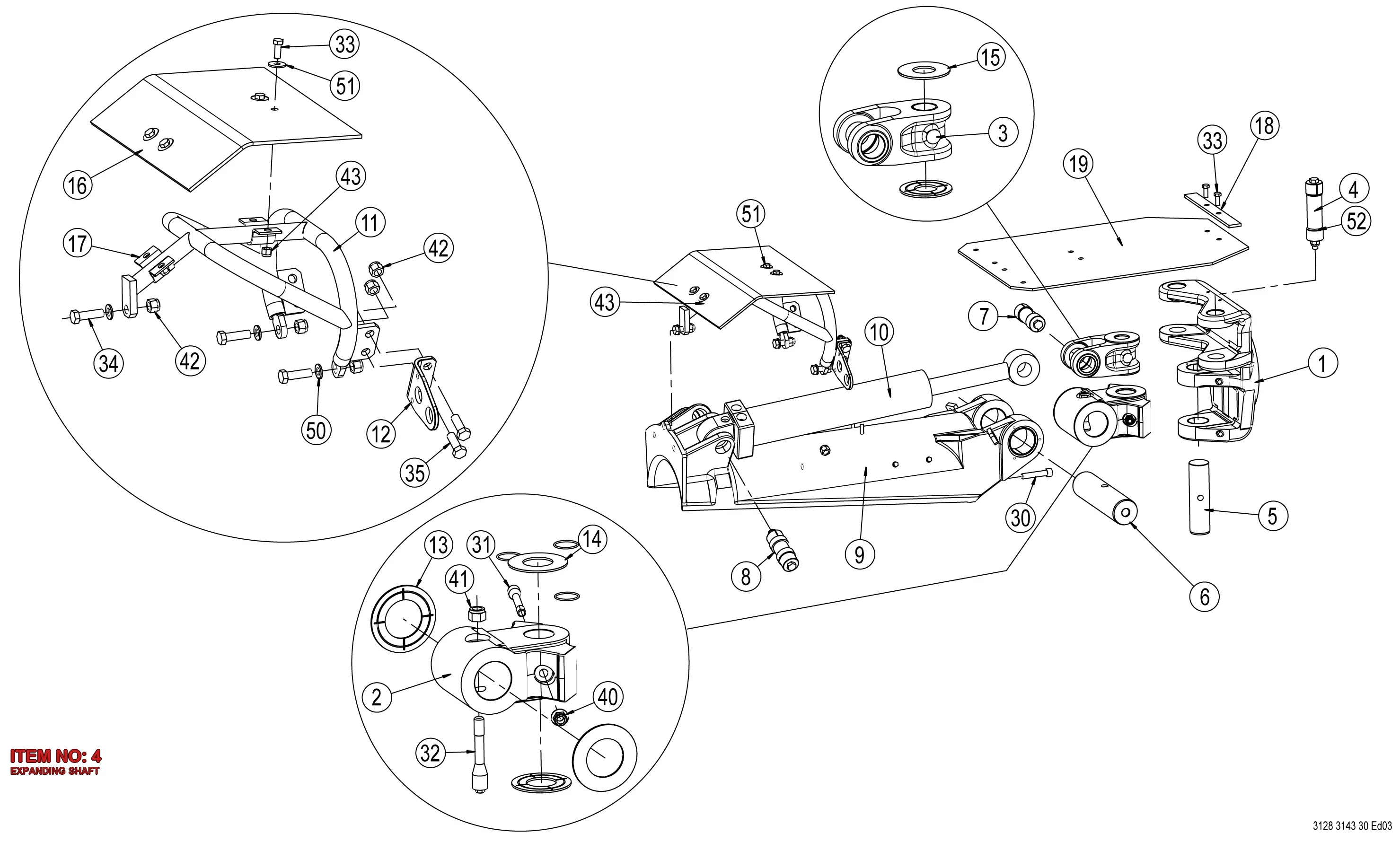 3125 1974 80 EXPANDING SHAFT - Technical Drawing