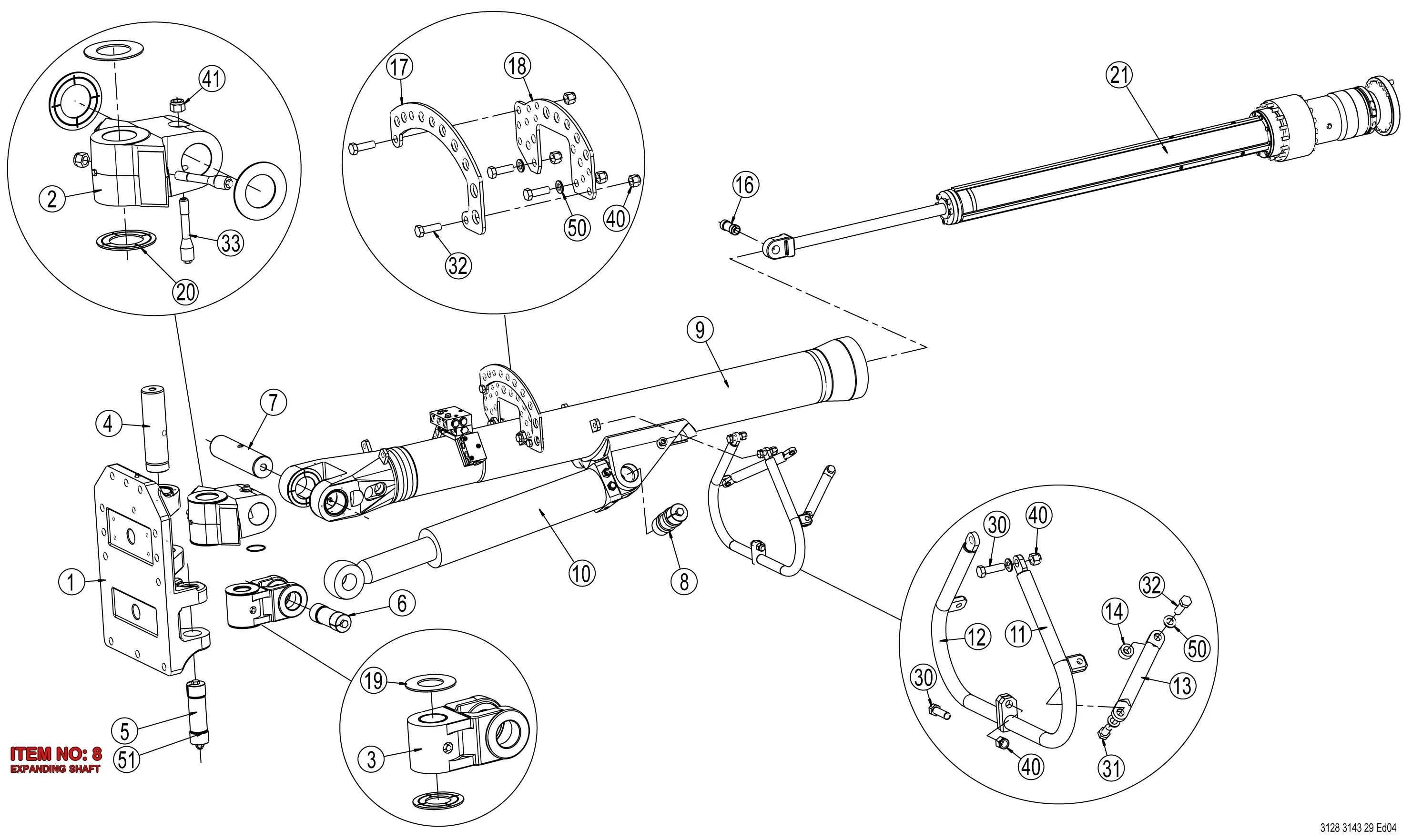 3125 1981 81 EXPANDING SHAFT - Technical Drawing
