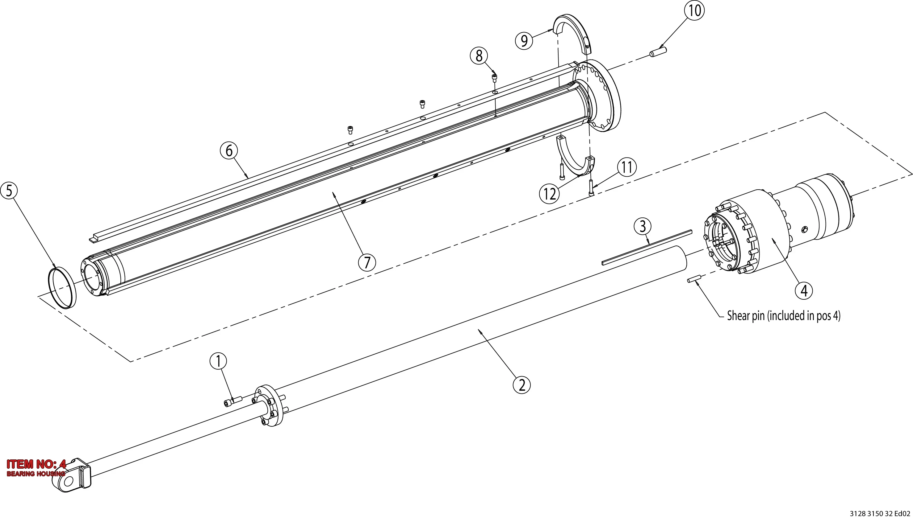 3125 4944 86 BEARING HOUSING - Technical Drawing