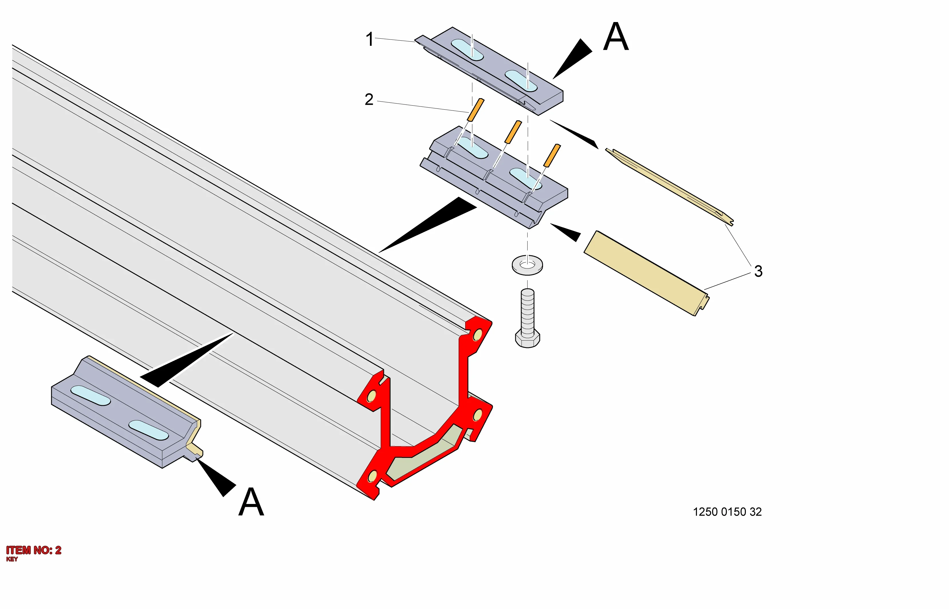 3128 0619 00 KEY - Technical Drawing