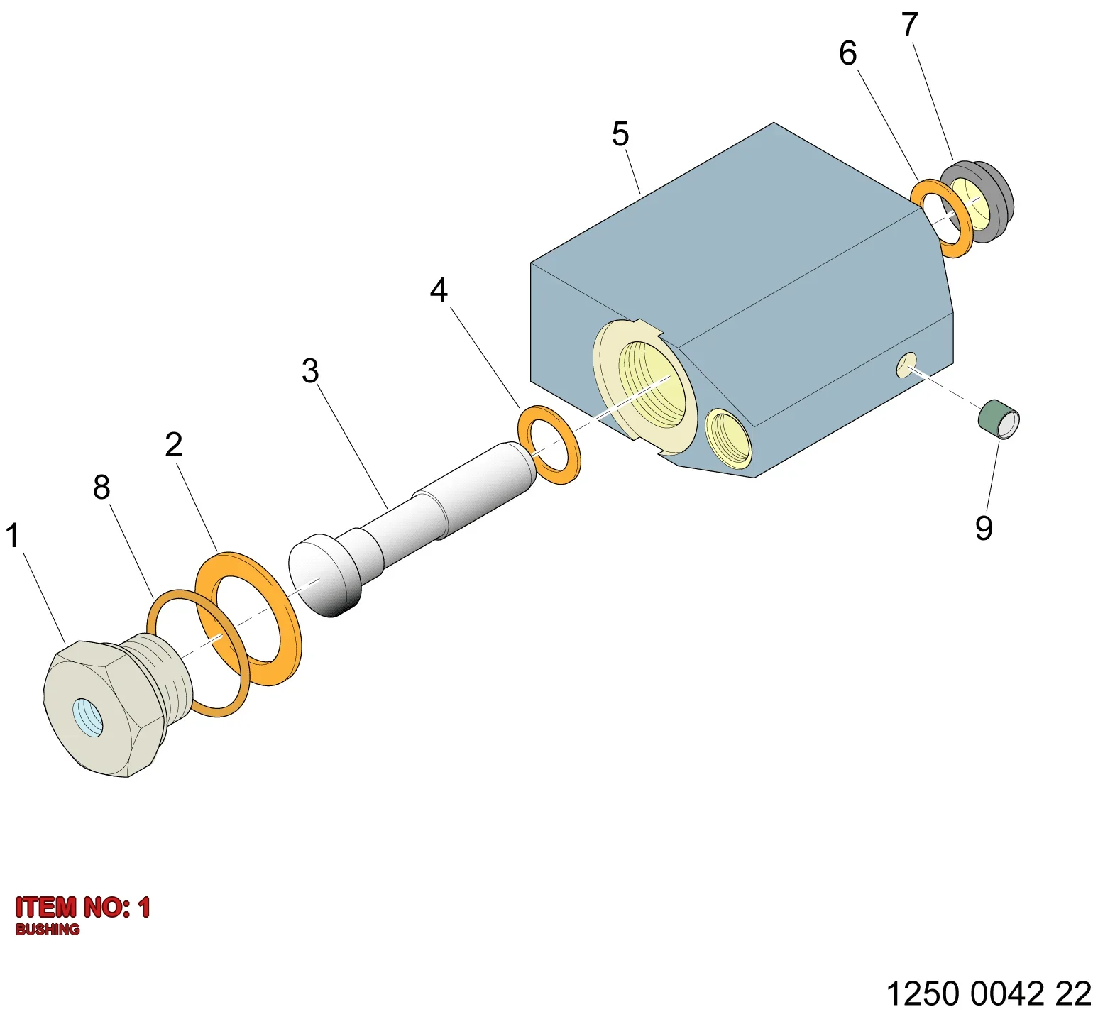 3128 0709 00 BUSHING - Technical Drawing