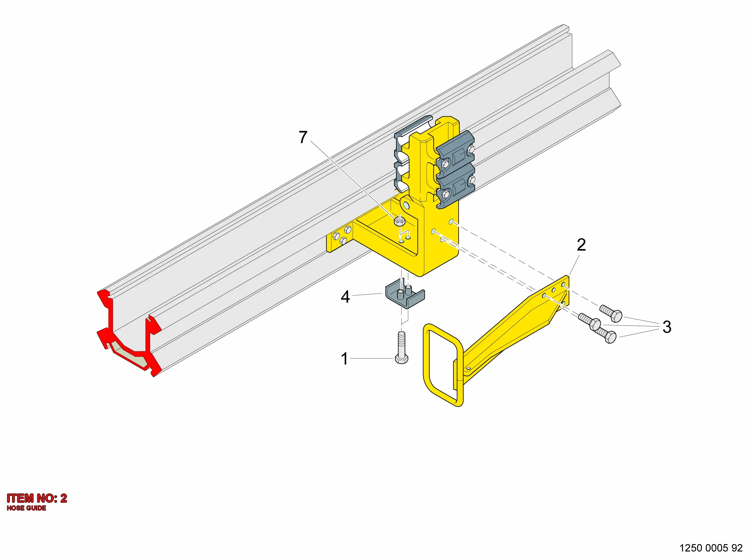 3128 0715 00 HOSE GUIDE - Technical Drawing
