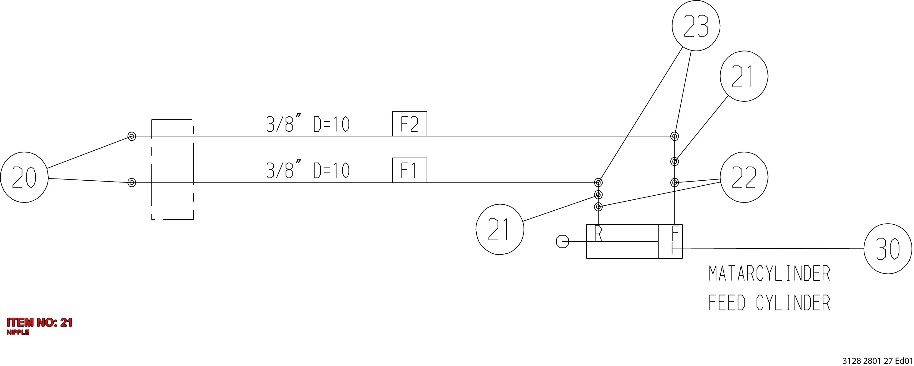 3128 0782 66 NIPPLE - Technical Drawing