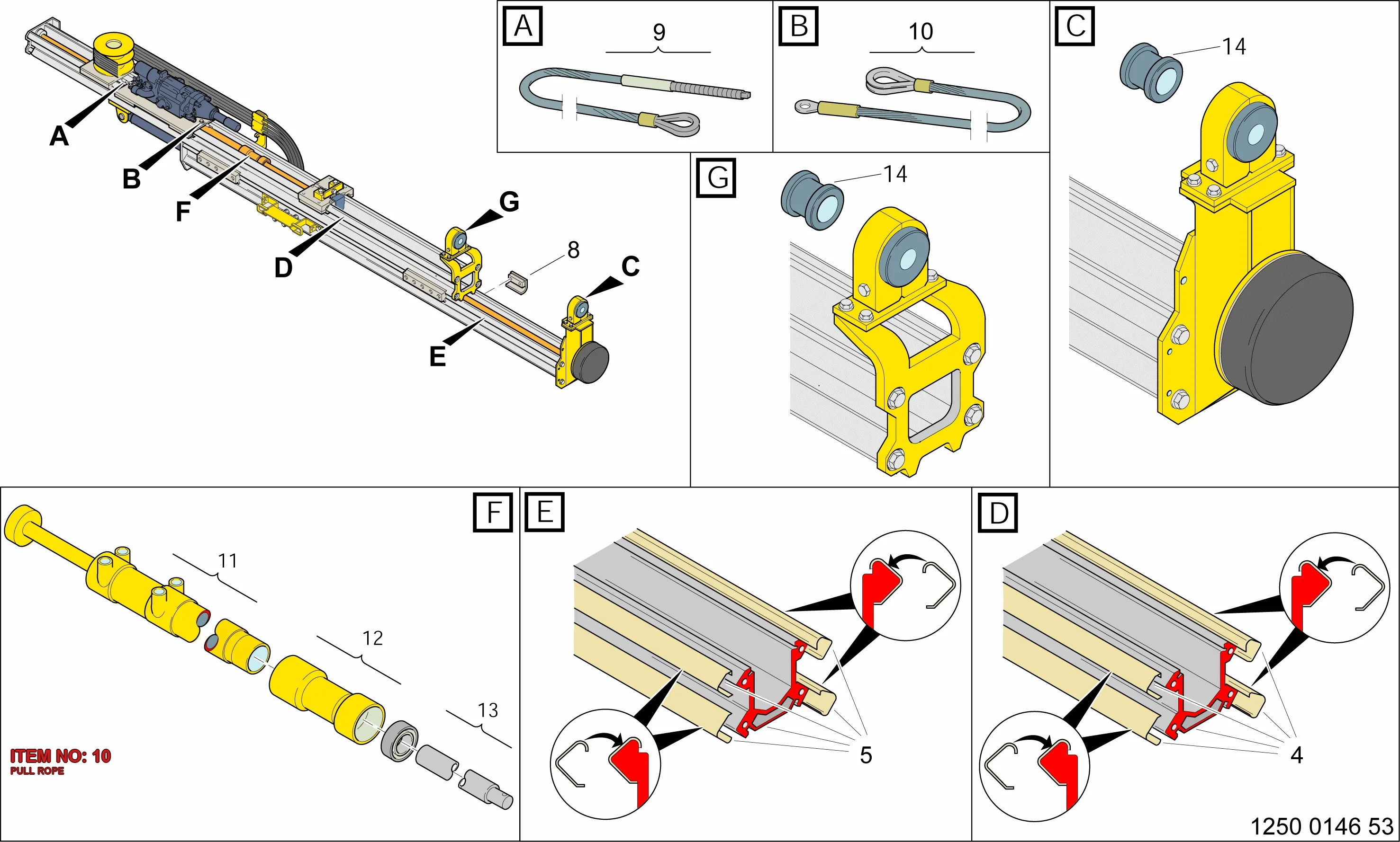 3128 0784 10 PULL ROPE - Technical Drawing