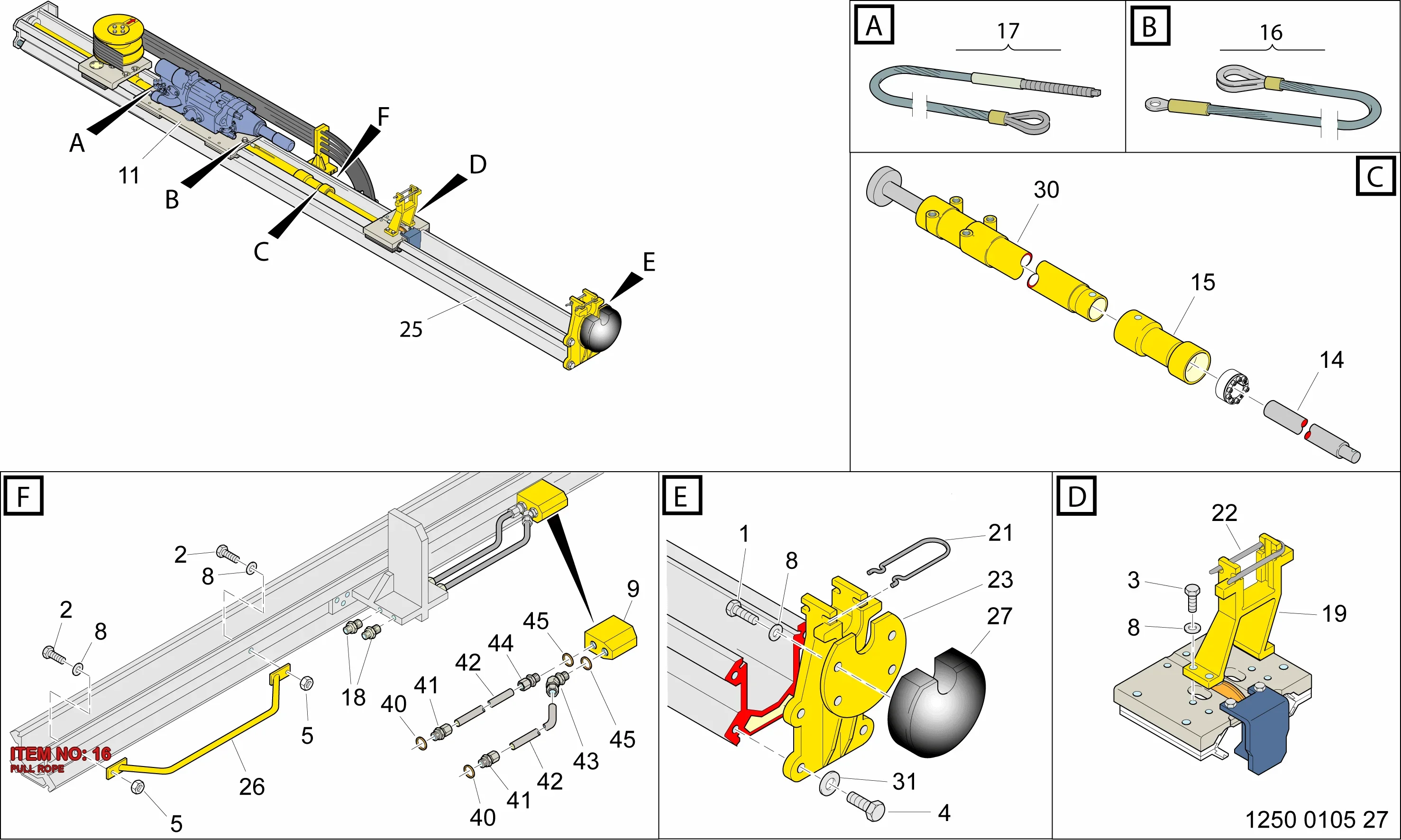 3128 0784 12 PULL ROPE - Technical Drawing