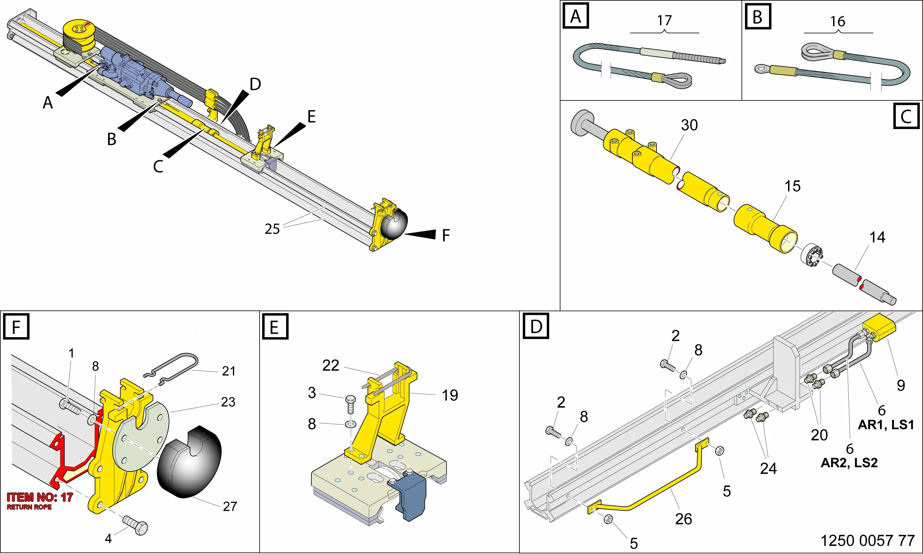 3128 0784 14 RETURN ROPE - Technical Drawing