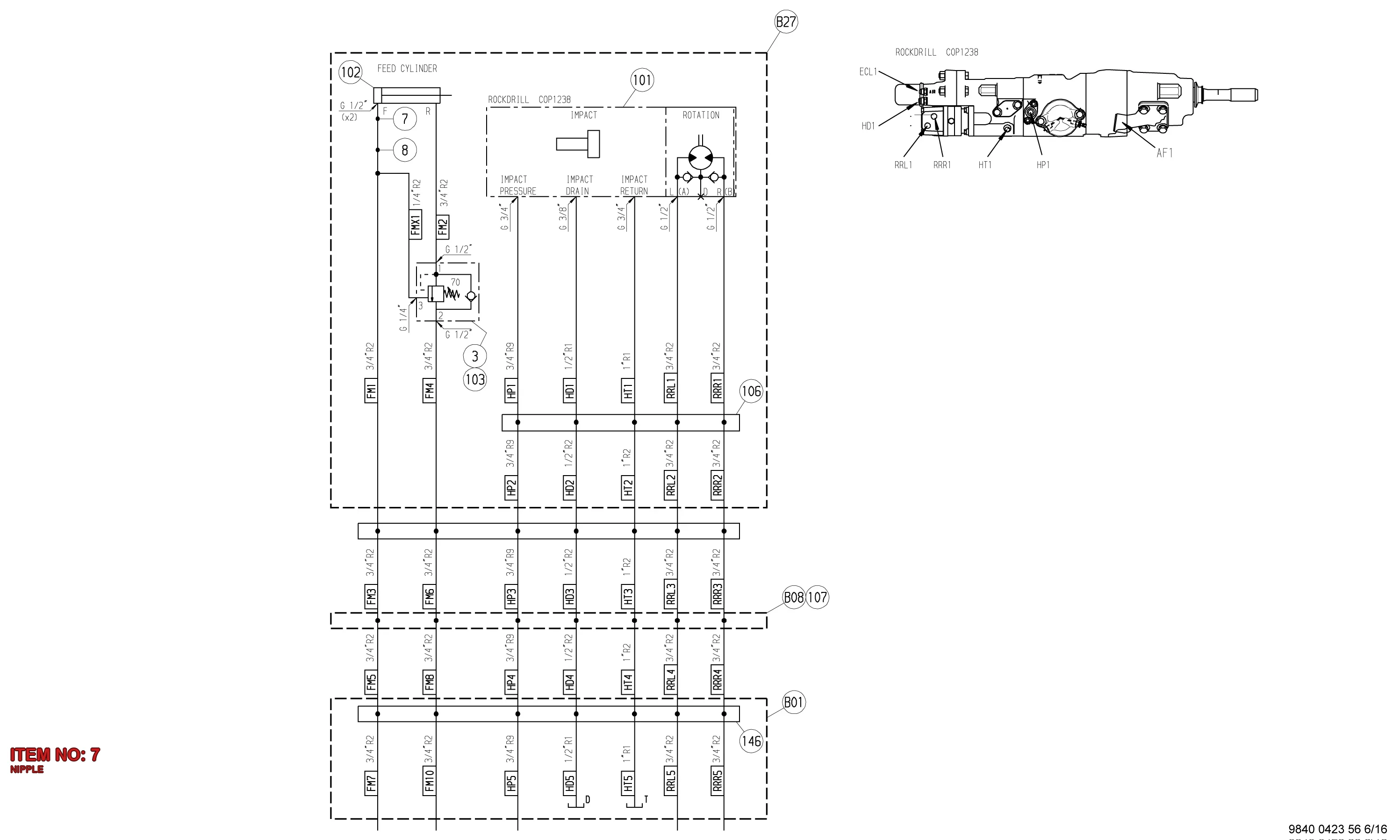 3128 0785 43 NIPPLE - Technical Drawing