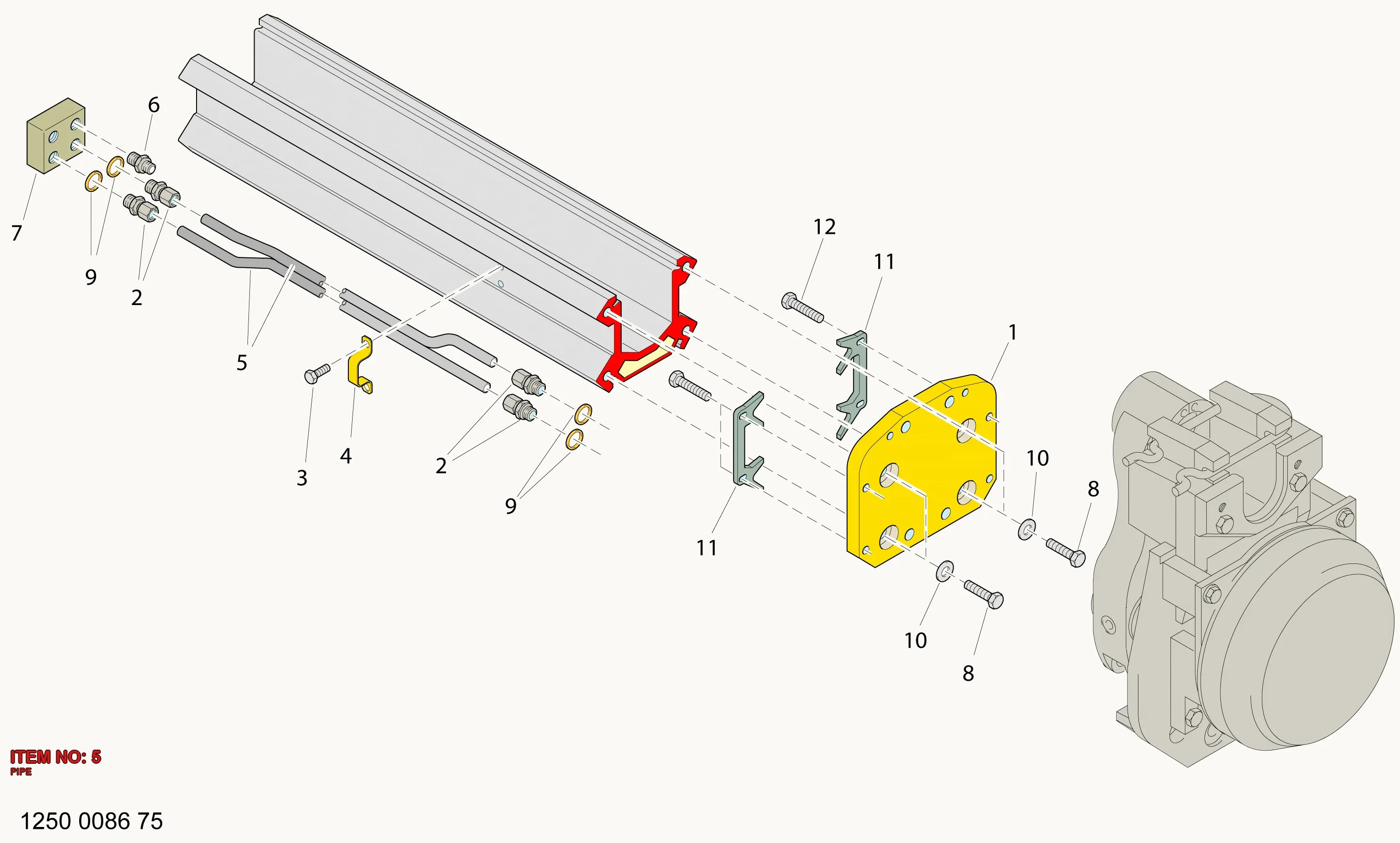 3128 0785 51 PIPE - Technical Drawing