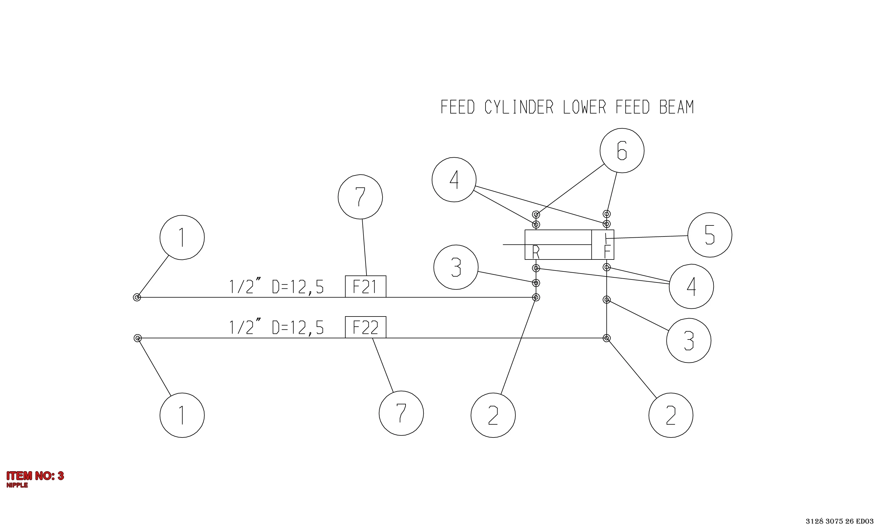 3128 0785 74 NIPPLE - Technical Drawing