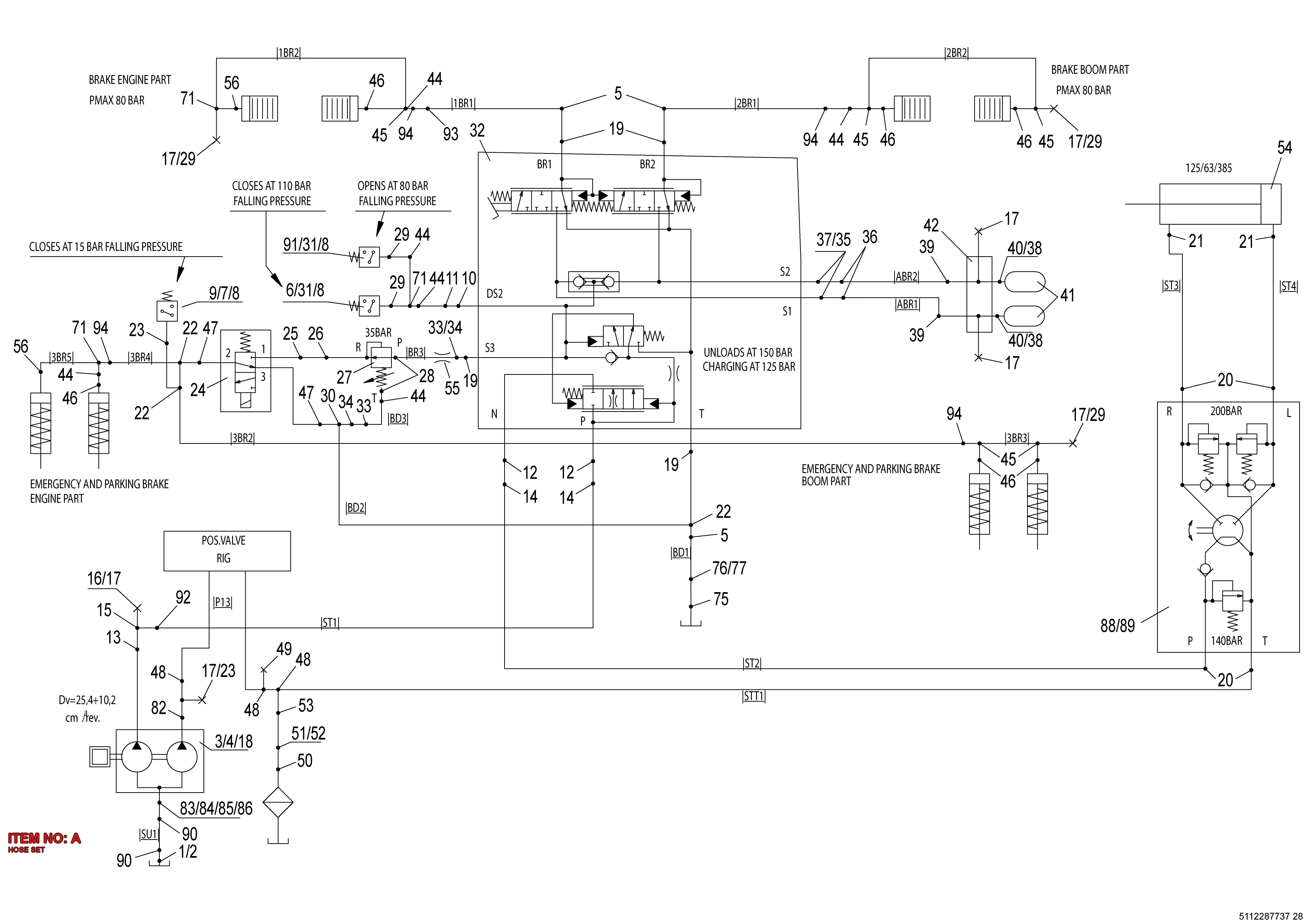 3128 2020 90 HOSE SET - Technical Drawing