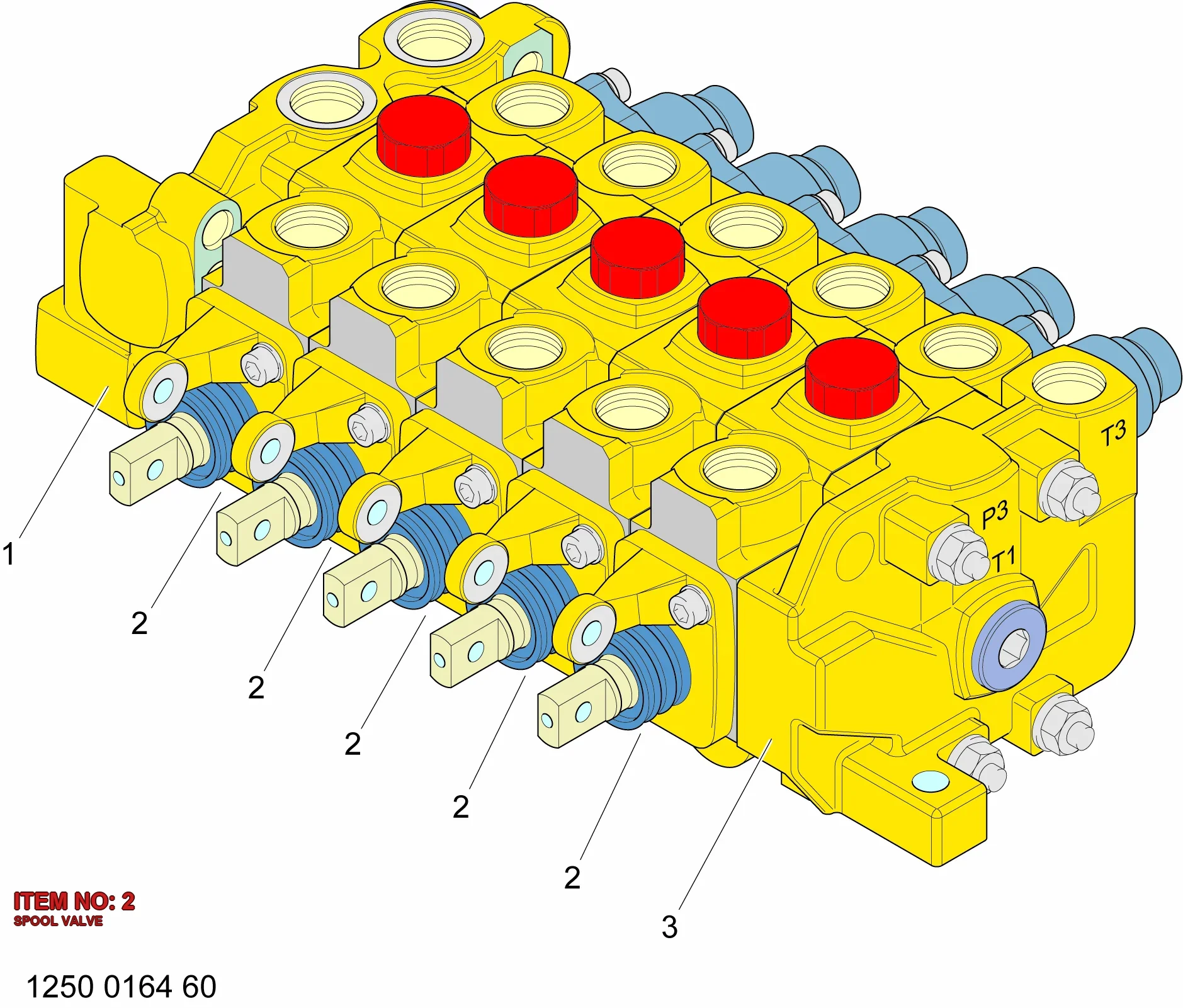 3128 2091 38 SPOOL VALVE - Technical Drawing