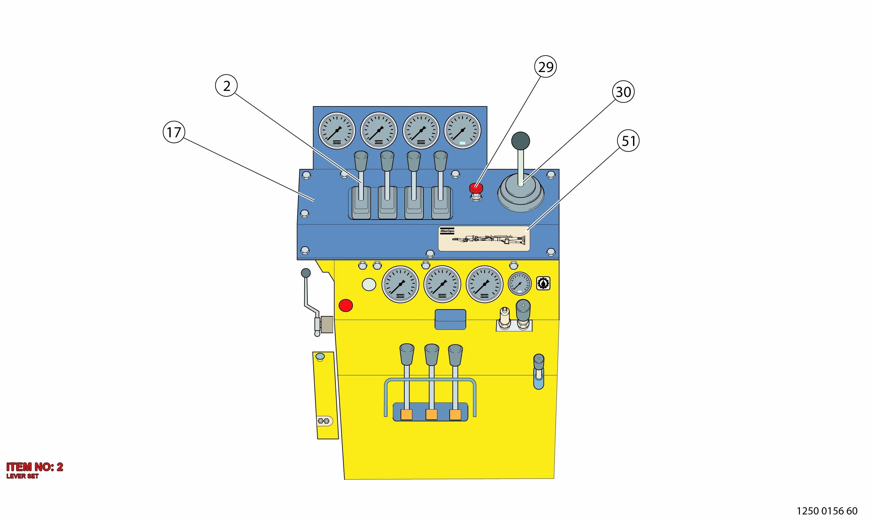 3128 2091 69 LEVER SET - Technical Drawing