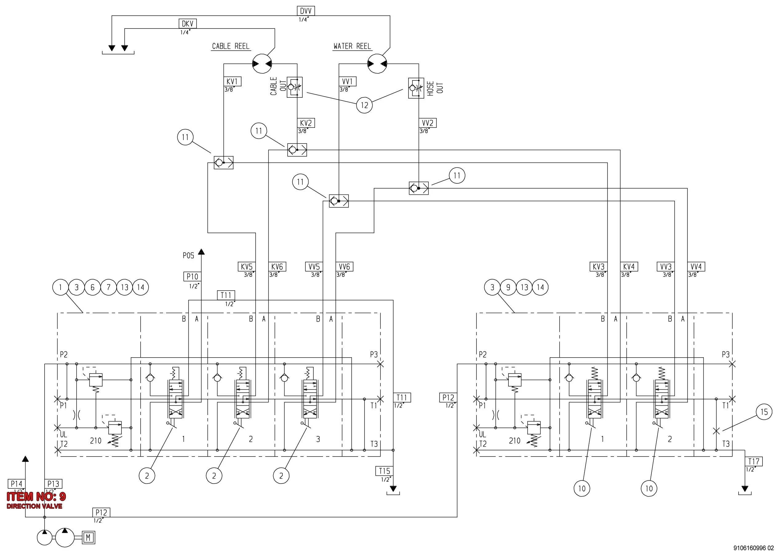 3128 2092 06 DIRECTION VALVE - Technical Drawing