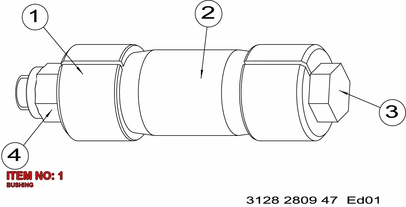 3128 2152 00 BUSHING - Technical Drawing