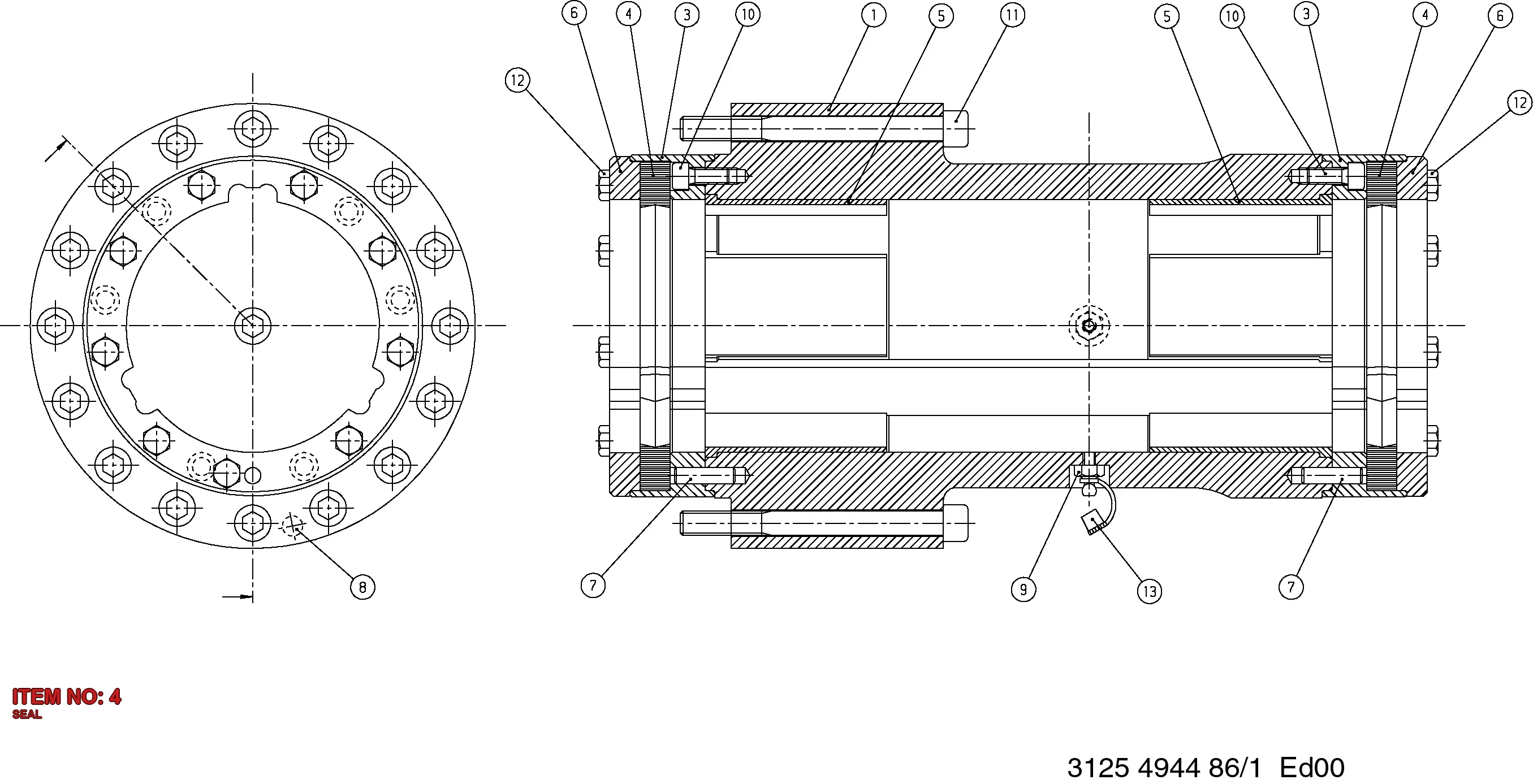 3128 2166 00 SEAL - Technical Drawing