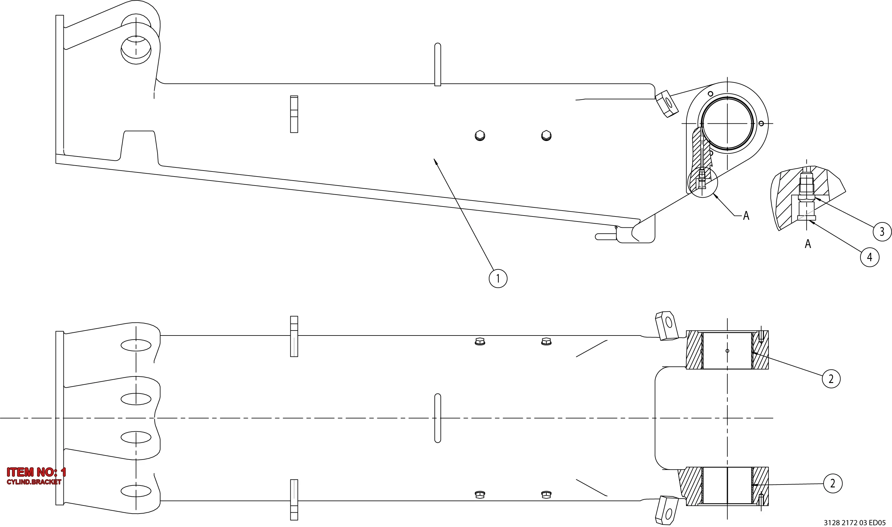 3128 2172 02 CYLIND.BRACKET - Technical Drawing