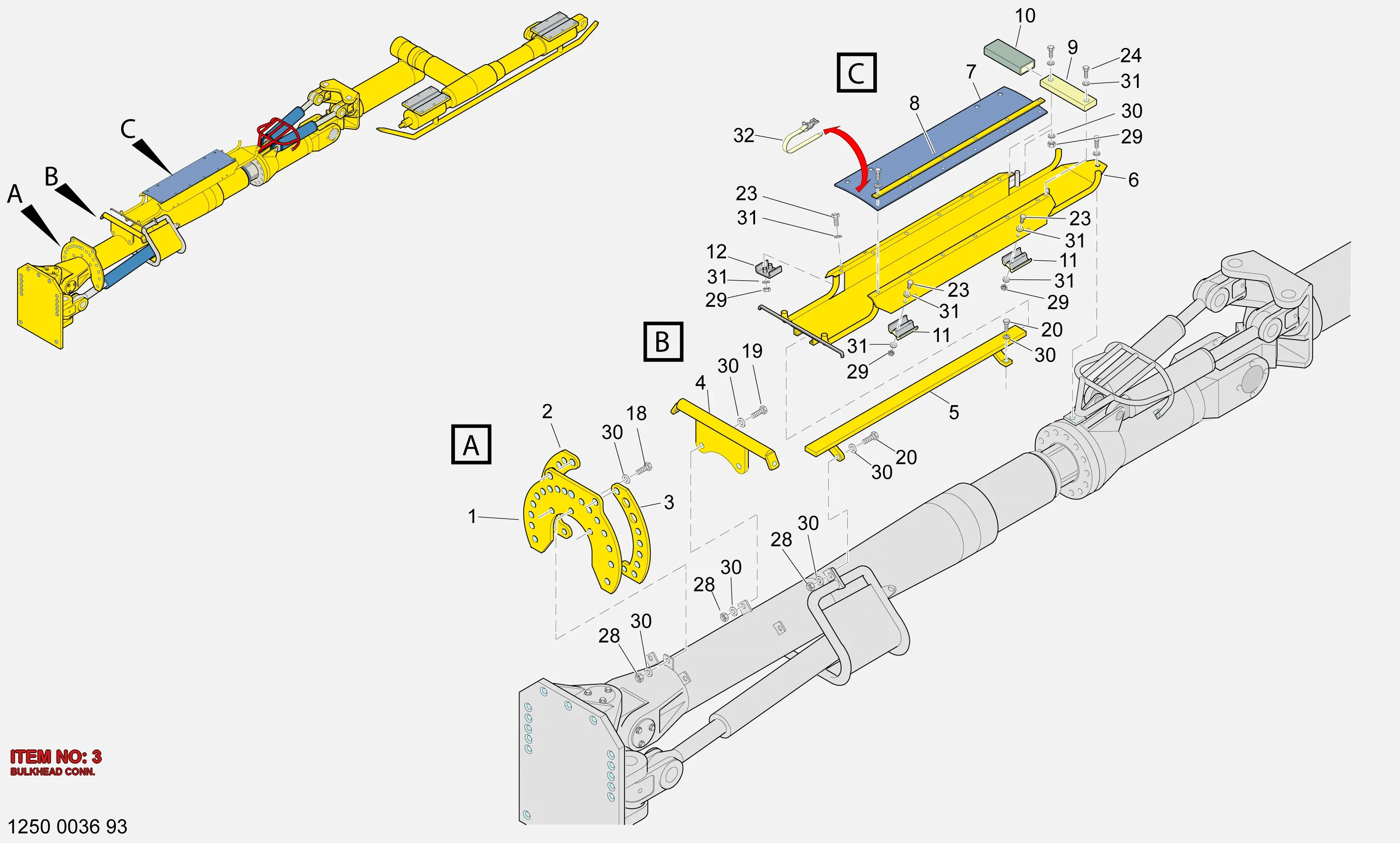 3128 2582 94 BULKHEAD CONN. - Technical Drawing
