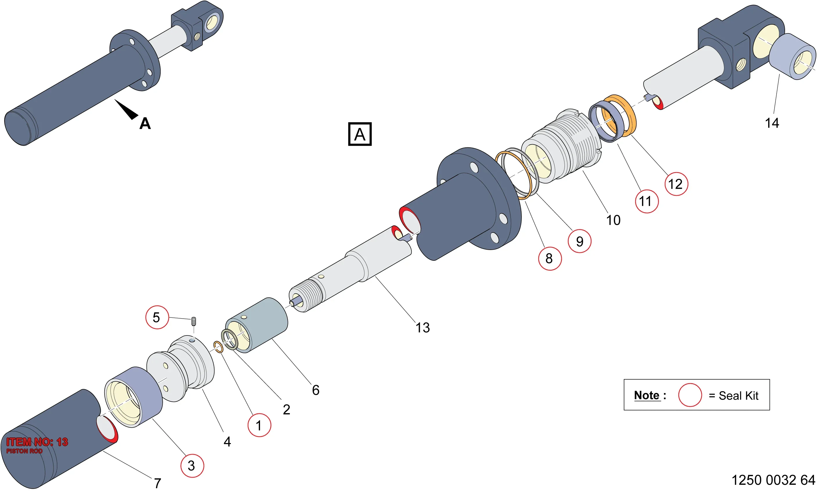 3128 2592 63 PISTON ROD - Technical Drawing