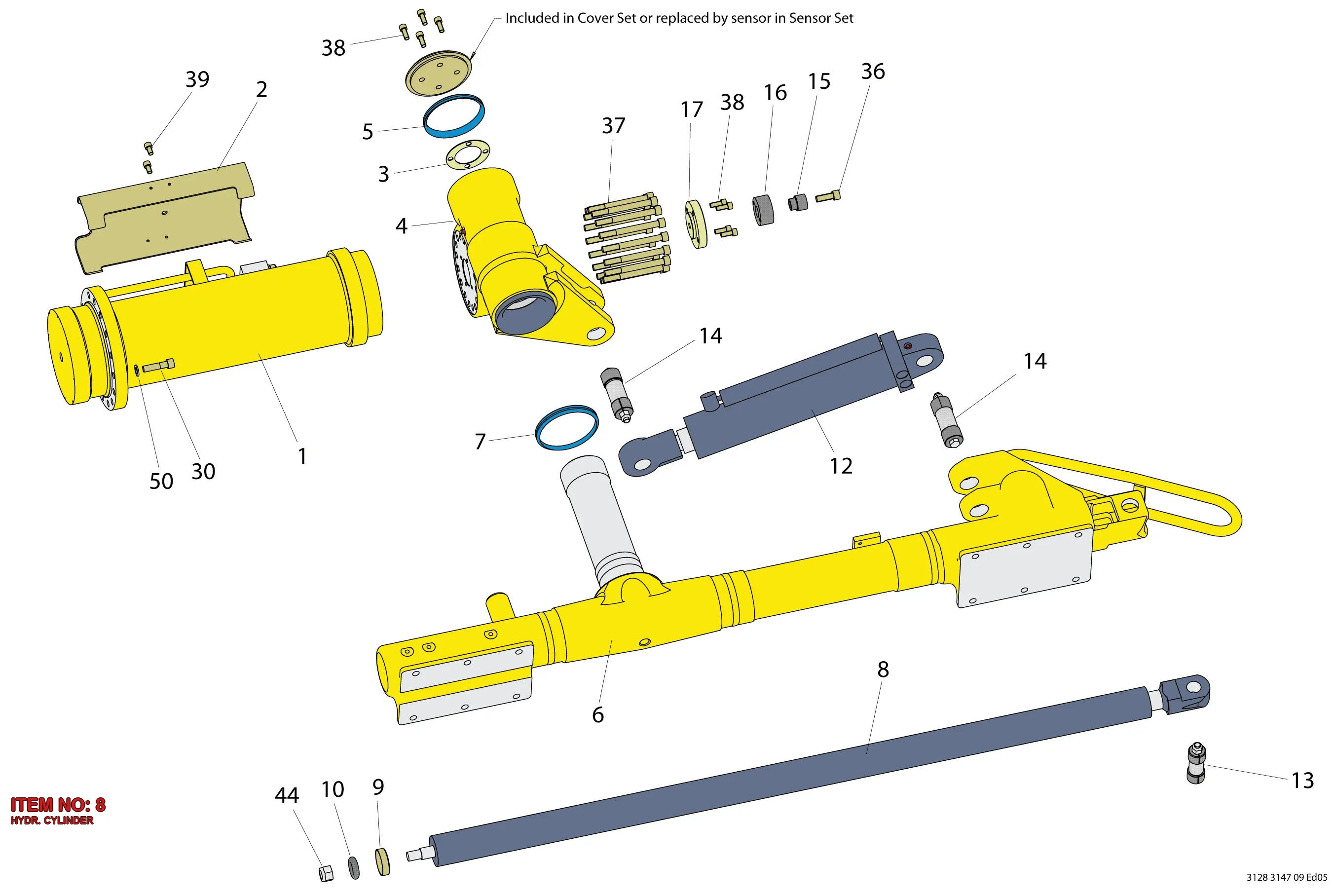 3128 2598 48 HYDR. CYLINDER - Technical Drawing