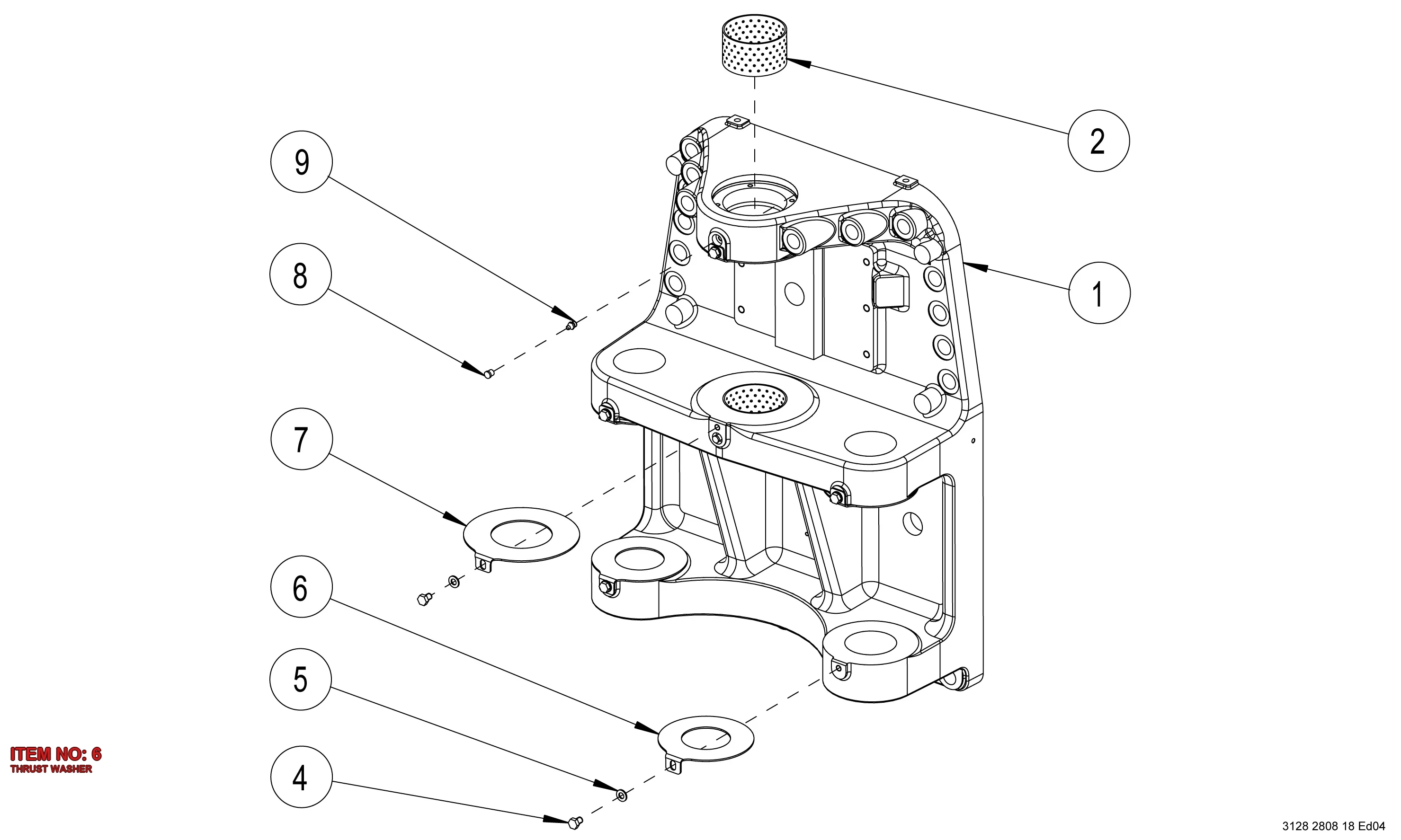3128 2808 15 THRUST WASHER - Technical Drawing