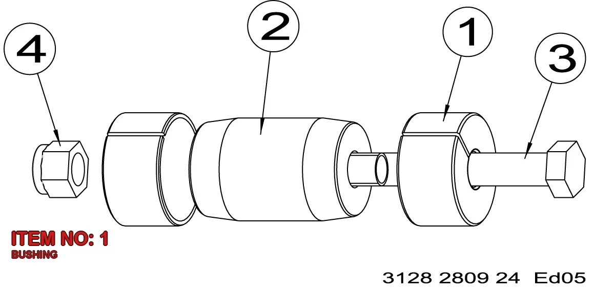 3128 2808 16 BUSHING - Technical Drawing