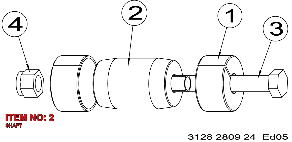 3128 2809 25 SHAFT - Technical Drawing
