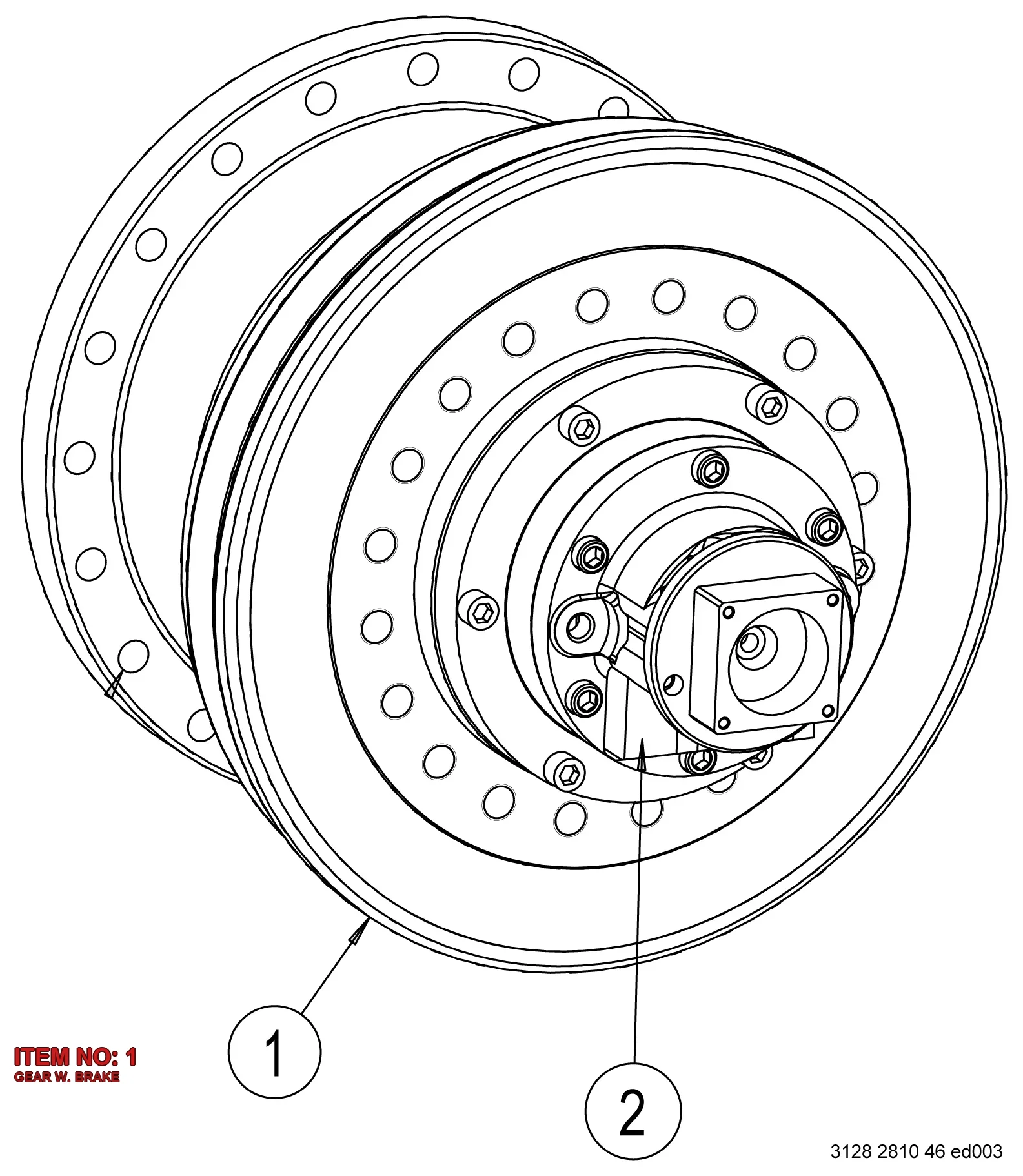 3128 2810 47 GEAR W. BRAKE - Technical Drawing
